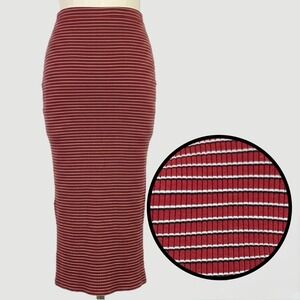 Women Alternative 90s Grunge Indie Sleaze Maxi Skirt Sz M Striped Ribbed Stretch